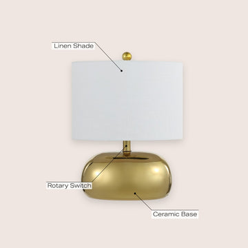 Calix 20" Mid-Century Glam Ceramic/Iron LED Table Lamp - JONATHAN Y